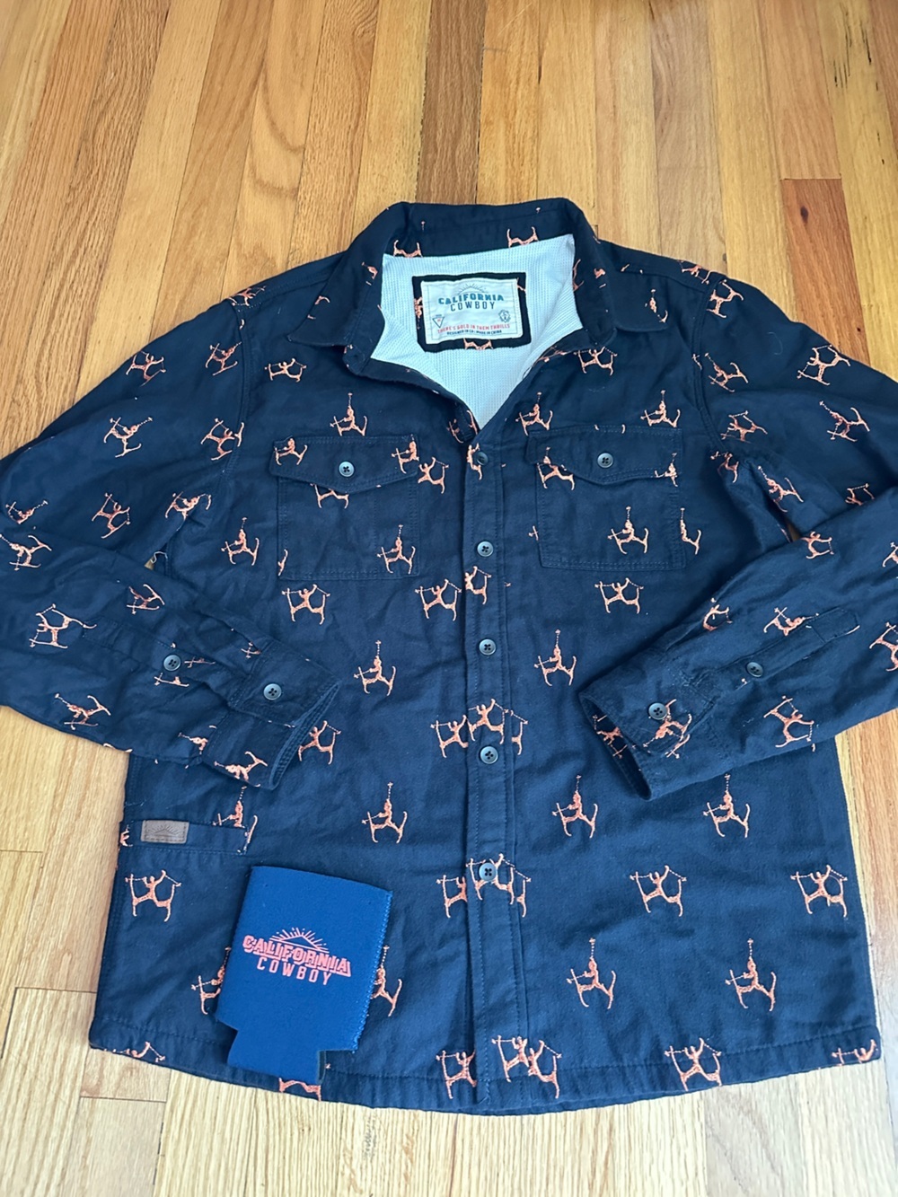 California Cowboy Men’s M Embroidered Cowboy Western Lined Button Down Shirt